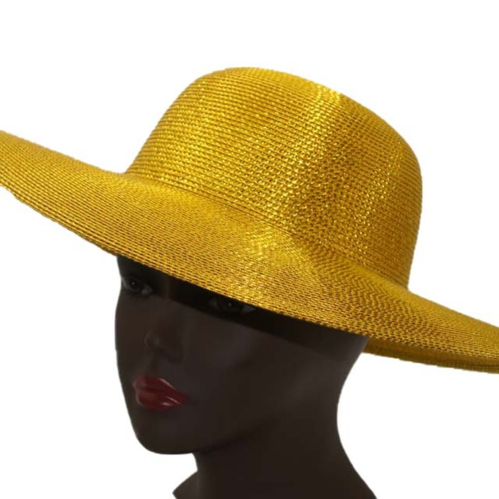 (JS3013 - Gold) PP Plain Church Hat